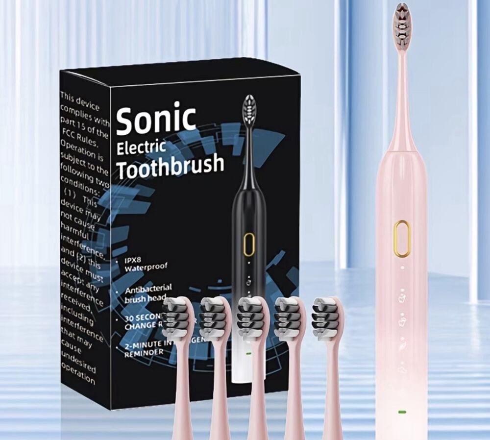 Sonic Electric Toothbrush Pink and White IpX8 Certified Brand New W/ Ex Brushes